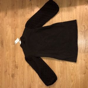 Something navy quilted sleeve dress.